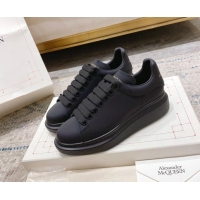 Best Price Alexander McQueen Oversized Sneakers with Calf Leather Heel All Black 614108