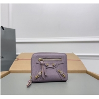 Super Quality Balenciaga WOMENS LE CAGOLE MINI WALLET 71523 Light purple