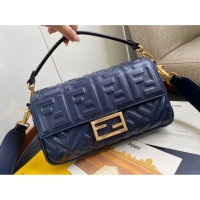Well Crafted Fendi Baguette Medium Nappa Leather Bag 600M85 Navy Blue 2023