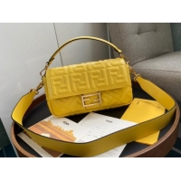 Low Cost Fendi Baguette Medium Nappa Leather Bag 600M85 Yellow 2023