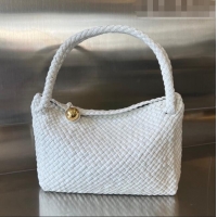 Top Quality Bottega Veneta Tosca Shoulder Bag in Intreccio Leather 716974 White 2023