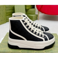 Unique Discount Gucci GG Canvas High-top Platform Sneakers 5cm Black/White 719030