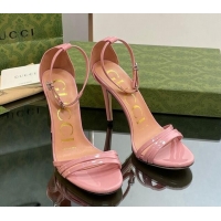 Duplicate Gucci Heeled Patent Leather Sandals 8.5cm Light Pink 1012016