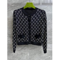 Super Quality Gucci Crystal GG Wool Cardigan G101204 Black 2023