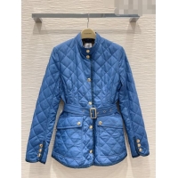 Best Price Burberry Diamond Quilted Nylon Canvas Jacket B9210 Blue 2023