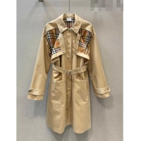 ​Well Crafted Burberry Check Trench Coat B9206 Khaki 2023