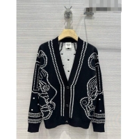 ​Most Popular Hermes Wool & Silk Cardigan H7519 Black 2023