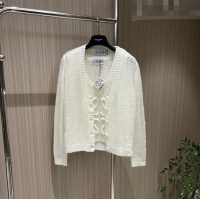 Luxury Discount Loewe Knit Vest L91528 White 2023