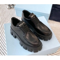 Trendy Design Prada Monolith Brushed Leather Loafers Black 821111