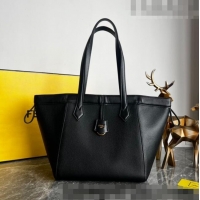 Buy Discount Fendi Origami Medium Bag in Leather that can be transformed F1075 Black 2023