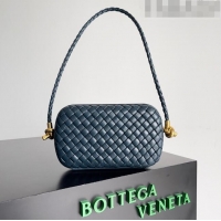 Good Looking Bottega Veneta Knot On Strap in Padded Intreccio Leather 717623 Navy Blue 2023