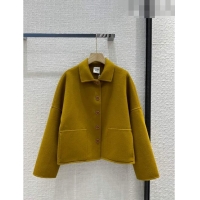 Best Price Hermes Cashmere Short Coat H102327 Green 2023
