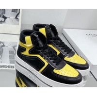 Best Grade Celine CT-01 "Z" Trainer High Top Sneakers in Calfskin Black/Yellow 916017