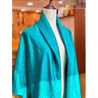 Famous Brand Louis Vuitton 100% Silk Monogram Scarf LV103020 Bluey-green 2023