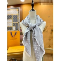 Inexpensive Louis Vuitton Wool & Silk Monogram Scarf LV103021 Grey 2023