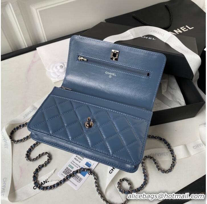 Popular Style Chanel WALLET ON CHAIN AP3645 BLUE