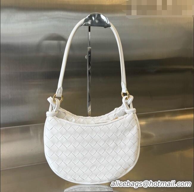 Big Discount Bottega Veneta Small Gemelli Shoulder Bag in Intrecciato Leather 776764 White 2023