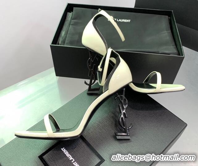 Unique Style Saint Laurent Opyum Sandals in Smooth Calfskin White 110632