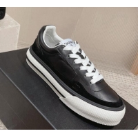 Buy Luxury Chanel Calfskin Leather Platform Sneakers Black 091123