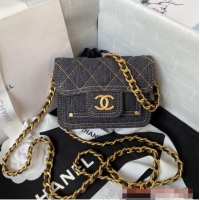 Big Discount Chanel MINI FLAP BAG Denim AP4052 Royal Blue