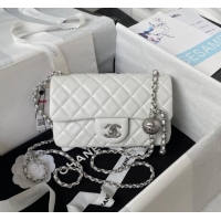 Buy Inexpensive Chanel SMALL FLAP BAG AS1787 White