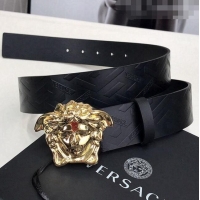 Well Crafted Versace La Medusa Greca Logo Leather Belt 4cm Gold V1697