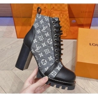 Popular Style Louis Vuitton Star Trail Ankle Boots 9cm in Monogram Canvas and Leather Grey 912038