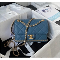 Pretty Style Chanel SMALL FLAP BAG AS4489 Blue