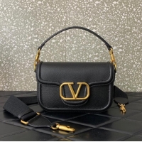 Free Shipping VALENTINO Loco calfskin leather bag B0M98 Black