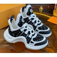 Most Popular Louis Vuitton LV Archlight Sneakers in Suede and Leather Black/White 121025