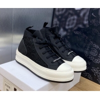 Classic Hot Dior Walk'n'Dior High-top Platform Sneakers in Oblique Knit Black/White 916003