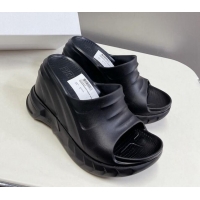 Top Grade Givenchy Marshmallow Wedge Sandals 10cm in Rubber Black 704001