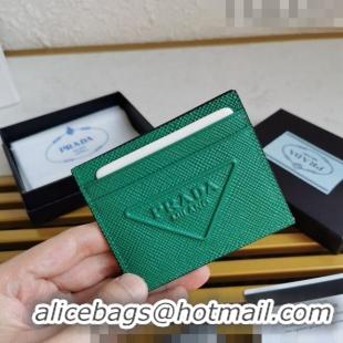 Famous Brand Prada Saffiano Leather Card Holder 2MC223 Green 2023