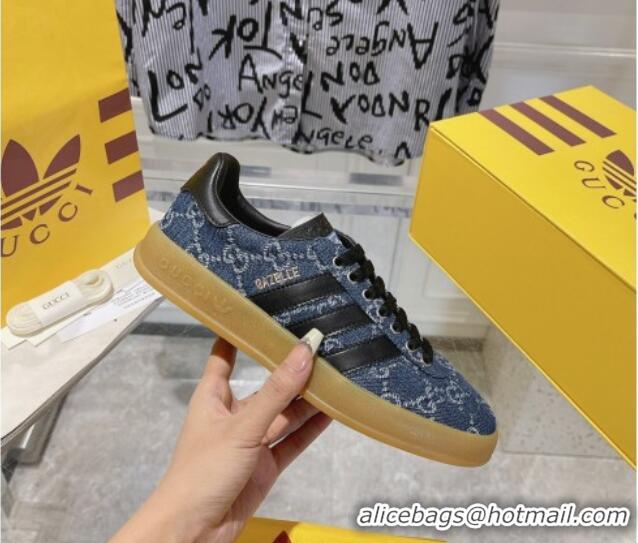 Best Price adidas x Gucci Gazelle GG Canvas Low-top Sneakers in Blue GG Denim 1106123