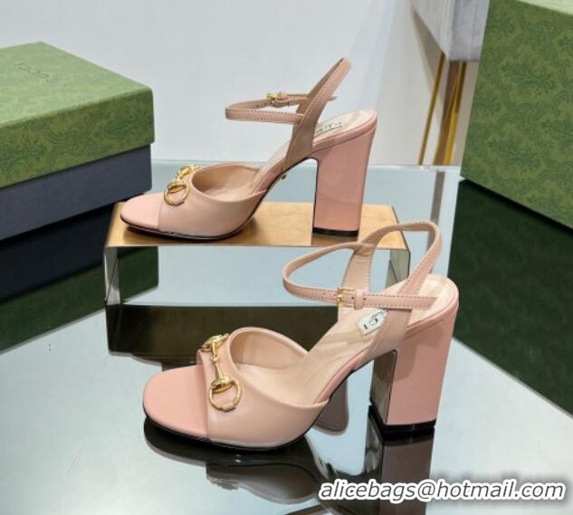 Shop Duplicate Gucci Horsebit High Heel Sandals 9cm in Leather Nude 215119