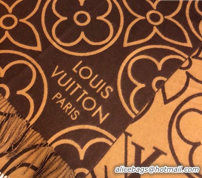 Top Grade Louis Vuitton LV In Bloom Cashmere Wool Long Scarf 70x200cm LV122104 Brown 2023