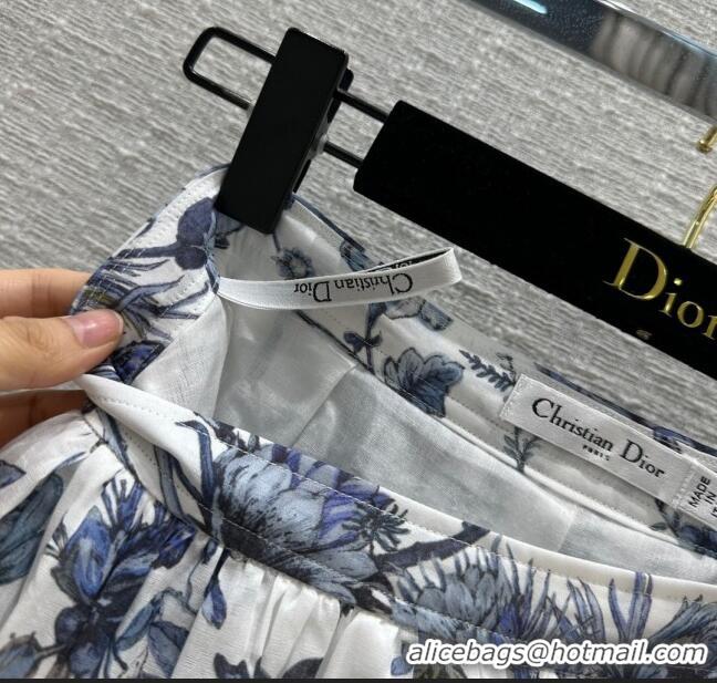 Top Grade Dior Flared Mid-Length Skirt D111034 Blue 2023