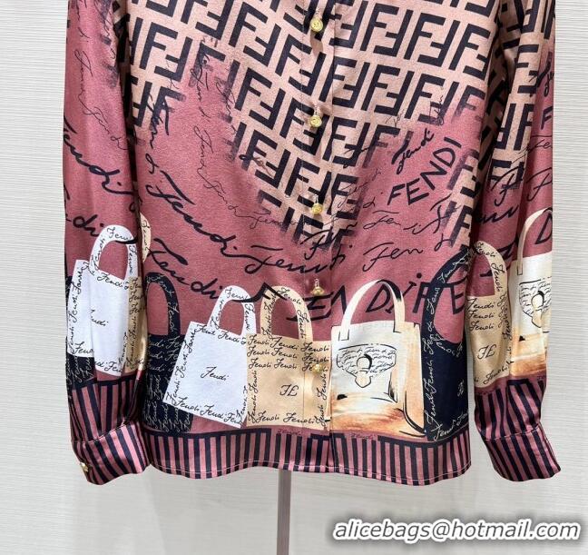 Good Product Fendi Silk Shirt F112426 Brown 2023