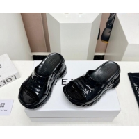 Buy Discount Givenchy Marshmallow Wedge Sandals 10cm Shiny Rubber Black 704011