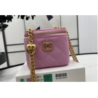 Unique Discount Chanel NANO CLUTCH WITH CHAIN A68129 PINK