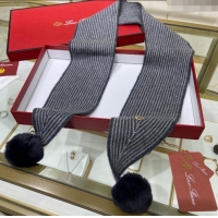 Good Product Loro Piana Knit Long Scarf 11x120cm LP8071 Grey 2023