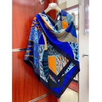 Low Cost Hermes Cashmere & Silk Sqaure Shawl Scarf 140cm H11725 Blue 2023