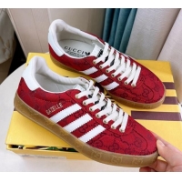 Duplicate adidas x Gucci Gazelle GG Canvas Low-top Sneakers Red 024008