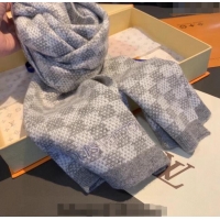 Cheap Louis Vuitton Men's Damier Knit Scarf 35x170cm 1123 Grey 2023