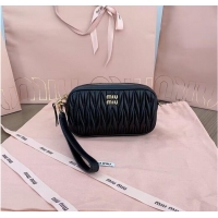 Buy Inexpensive miu miu Matelasse Nappa Original Sheepskin Leather bag 5NE846 Black