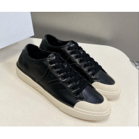 Durable Celine AS-01 Low Lace-up Alan Sneakers with Triomphe Patch in Calfskin Black 204092