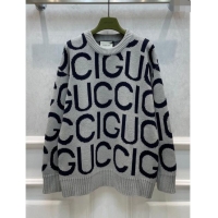 Fashion Discount Gucci Wool Sweater G122217 Grey 2023