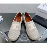 Good Looking Celine Flat Espadrilles in Canvas with Triomphe Celine logo Grey 1204094