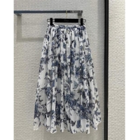 Top Grade Dior Flared Mid-Length Skirt D111034 Blue 2023
