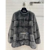 Most Popular Dior Mink Fur Coat D112423 Grey 2023